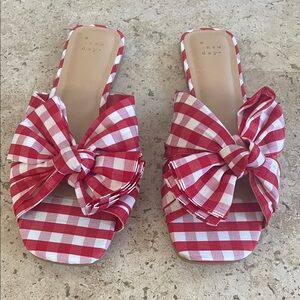 Target-A New Day Red Checkered Bow Slide Sandals